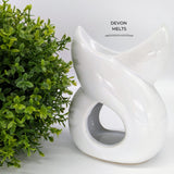 Twisted ceramic wax burner -White - £7.95
