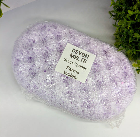 Large Fragranced Exfoliating Soap Sponge - Parma Violets