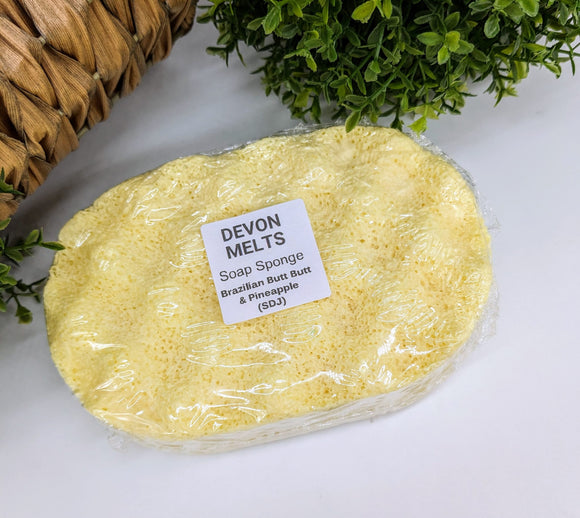 Large Fragranced Exfoliating Soap Sponge - Brazilian Butt Butt & Pineapple (SDJ)