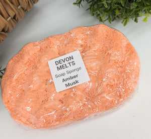 Large Fragranced Exfoliating Soap Sponge - Amber Musk