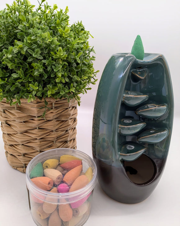Serene Oval Cascade Back Flow Incense Burner - £15.95