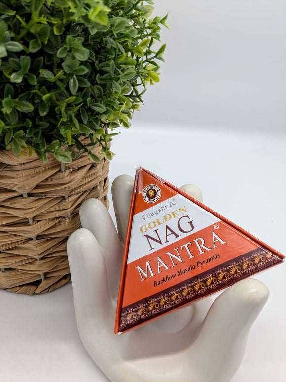 Golden Nag Back Flow Incense Cones - Mantra 10 pack - £2.95