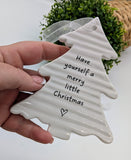 Hanging Ceramic Christmas Tree Plaques- £3.75