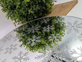 Large Mirror Candle Plate - Snowflakes - £4.95