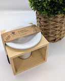 Wooden Cube Oil & Wax Burner - White - £7.95