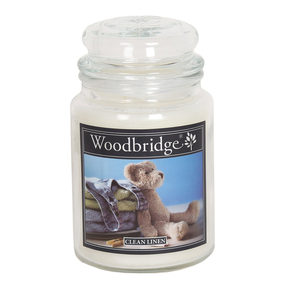 Woodbridge Large Jar Candle - Clean Linen - £16.00
