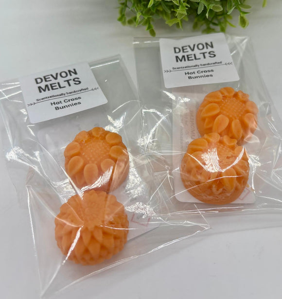 Flower Melts 2pk - Hot Cross Bunnies  - £1.35