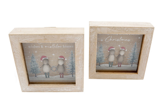Christmas Pebble Art Framed Picture - £4.50