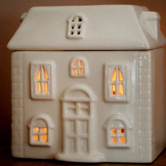White Ceramic House Tealight Burner - £12.95