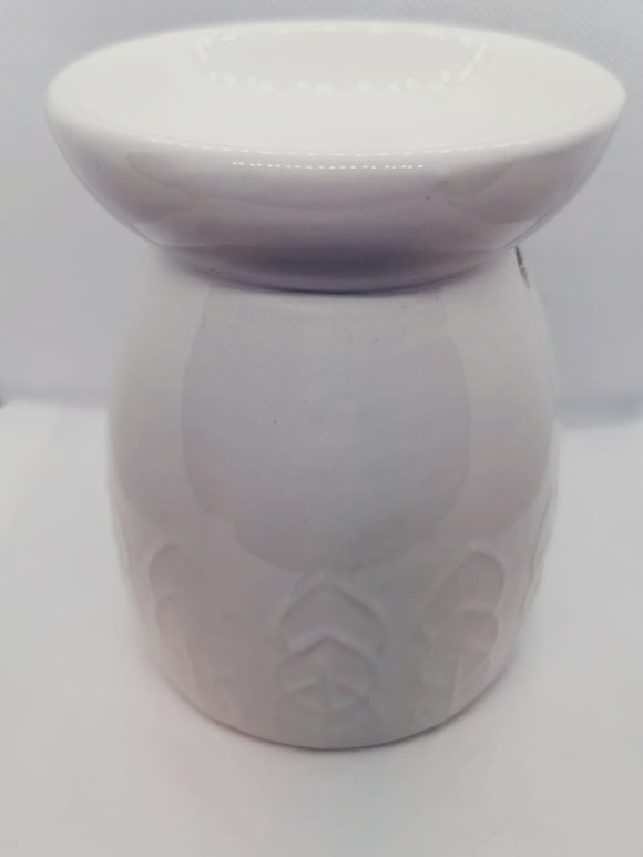 White Embossed Leaves Burner - £6.75