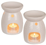 White Embossed Leaves Burner - £6.75
