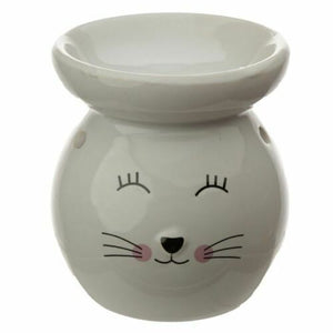 White Ceramic Cat wax burner - Now £5.00 - was £5.95
